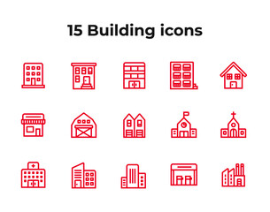 15 building Icon design set 
