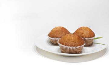 cupcakes with chocolate on a white background
