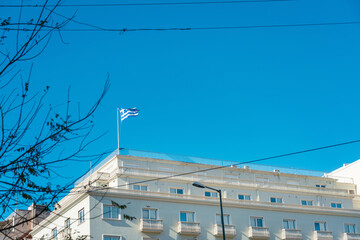  Greek flag in Athens, Greece