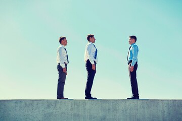 Businessman standing in office rooftop
