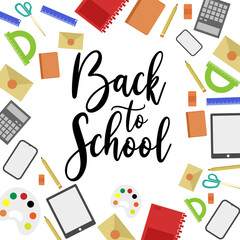 Back to school background, banner template concept design vector illustration, flyer ads and social template for business isolated flat design
