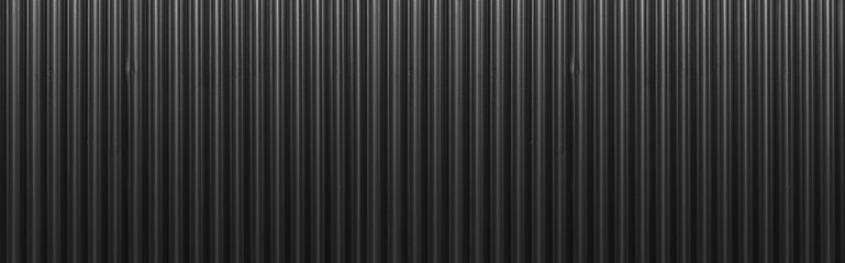 Panorama of Black Corrugated metal texture surface or galvanize steel