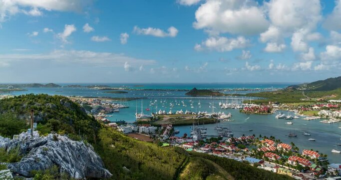 Sunny time-lapse of  the Caribbean island of St.maarten 