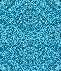 Seamless illustration of blue ethnic style arabesque pattern