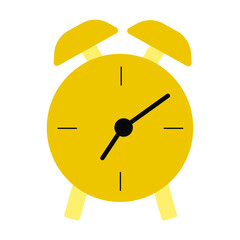 Simple flat illustration of a clock, alarm clock on a white background. Alarm Clock icon vector, Wake up, get up concept, Trendy Flat style for graphic design, Web site, UI. EPS10