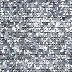 Seamless silver texture of fabric with sequins - vector eps10