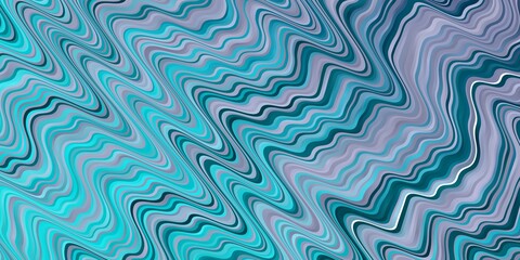Light Pink, Blue vector background with wry lines. Colorful geometric sample with gradient curves.  Design for your business promotion.