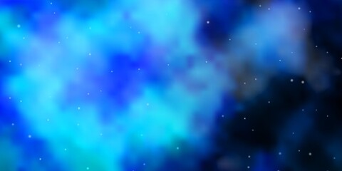 Light BLUE vector template with neon stars. Colorful illustration with abstract gradient stars. Pattern for new year ad, booklets.