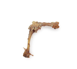 Chicken bone isolated on white background with clipping path