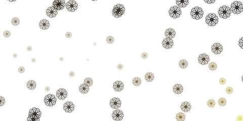 Light Gray vector doodle texture with flowers.