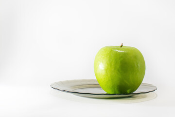 granny smith apple On white background