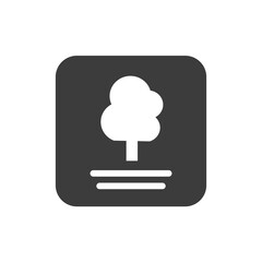 Park zone black glyph icon. Public navigation. Woodland element. Pictogram for web page, mobile app, promo. UI UX GUI design element. Editable stroke