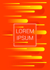 Abstract futuristic vector template - modern orange background with rounded elements and sample text - for layout, cover, brochure, banner, landing