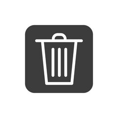 Trash bin black glyph icon. Public navigation. Pictogram for web page, mobile app, promo. UI UX GUI design element. Editable stroke.