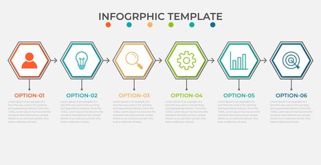 Presentation business infographic template with 6 options