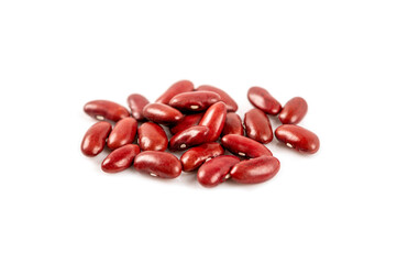 Red kidney beans isolated on white background.