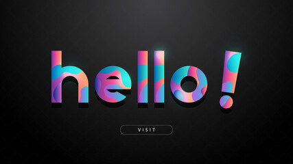 hello word with liquid font modern gradient, dark background © imagiel