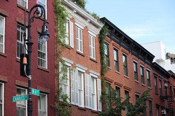 colorful houses in New York City west village manhattan