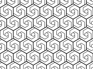 The geometric pattern with lines. Seamless vector background. White and black texture. Graphic modern pattern. Simple lattice graphic design.