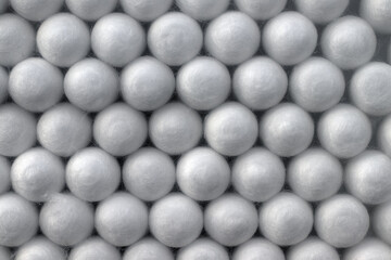 White cotton buds in a transparent box. macro