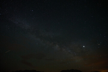 Milky way and stars. Astrophotography shot was taken at Gito Plateau, Rize, highlands of Karadeniz / Black Sea region of Turkey  
