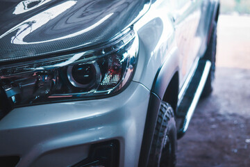 Fototapeta premium Details of modern car headlights