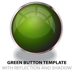 Green Glossy web button template