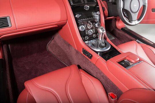 Red Leather Luxury Car Interior