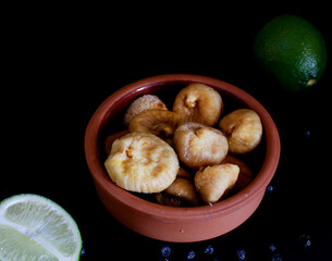 dried figs and limes
