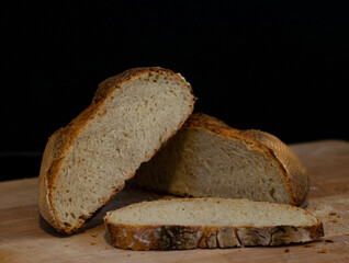 bread cut into slices