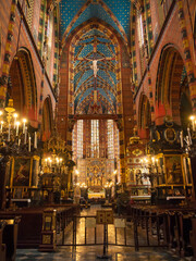 Interior of Gothic St. Mary's Church, 