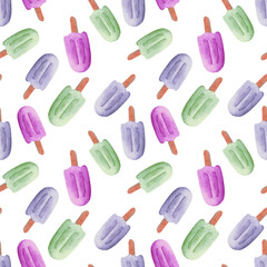 seamless pattern with colorful ice cream