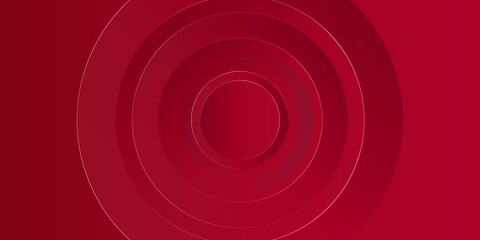 Beams of circle 3d shape overlap on a red background