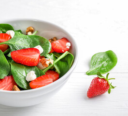 Healthy dieting strawberry salad
