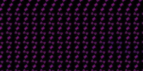 Dark Pink vector background with occult symbols.