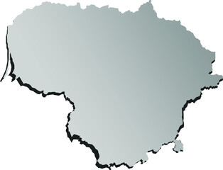High detailed vector map of Lithuania