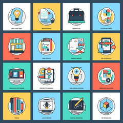 Pack of Design and Development Flat Vector Icons
