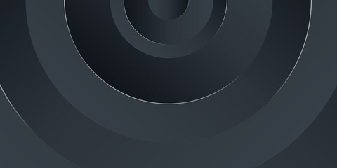 Dark black neutral circle line abstract background for presentation design