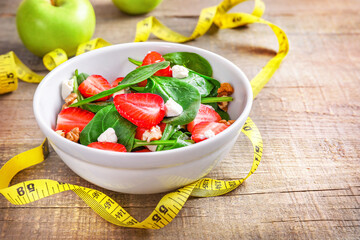 Healthy dieting strawberry salad