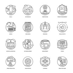 Set of Design and Development Line Vector Icons