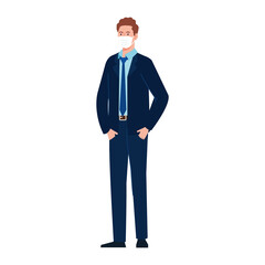 businessman with mask vector design