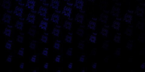 Dark Purple, Pink vector backdrop with woman's power symbols.