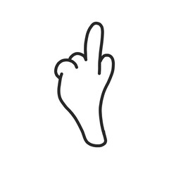 Hand line icon in a flat design style, isolated on a white background. the symbol of a great result is a finger raised up. for website and app design, posters and posters. gesticulation.