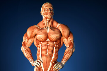 Fototapeta na wymiar Bodybuilder anatomy. Contains clipping path
