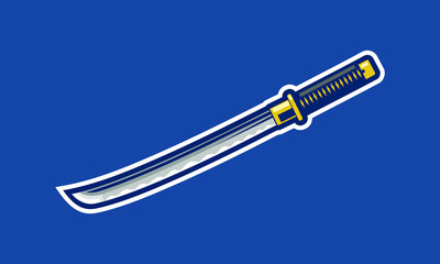 Japanese famous blade katana icon vector illustration
