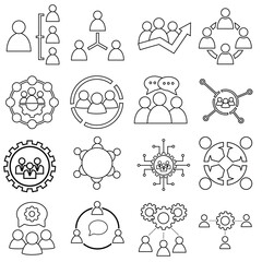 Teamwork icon vector set. team illustration sign collection. support symbol. group logo.