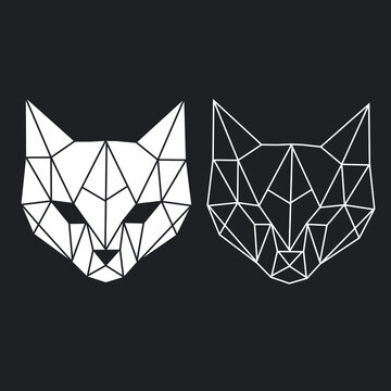 Vector abstract polygonal geometric abstract cat