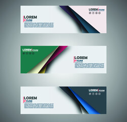 A colorful set of editable modern vector, abstract banner   design and web template.