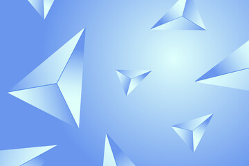 Abstract Triangle background. Abstract composition of triangular pyramids. 3D vector illustration . Futuristic geometric background. three-dimensional triangular pyramids in space.