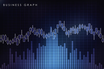 2d rendering Stock market online business concept. business Graph 